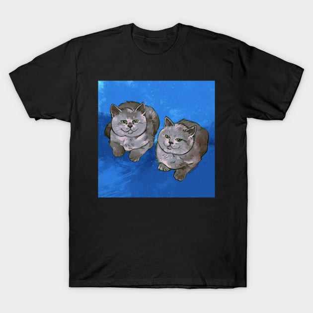 Two of Them Cats T-Shirt by Catwheezie